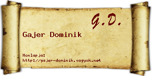 Gajer Dominik névjegykártya